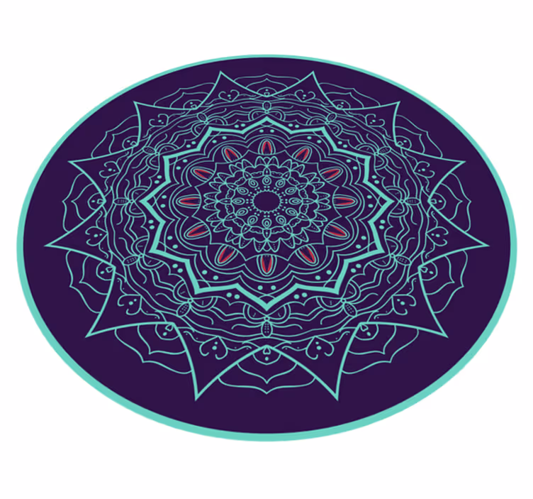 Alfombra vinílica mandala diseño de círculo mandala - TenVinilo