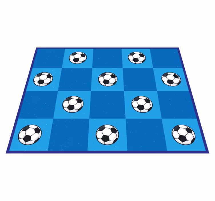 Alfombra vinílica infantil azul de pelotas - TenVinilo