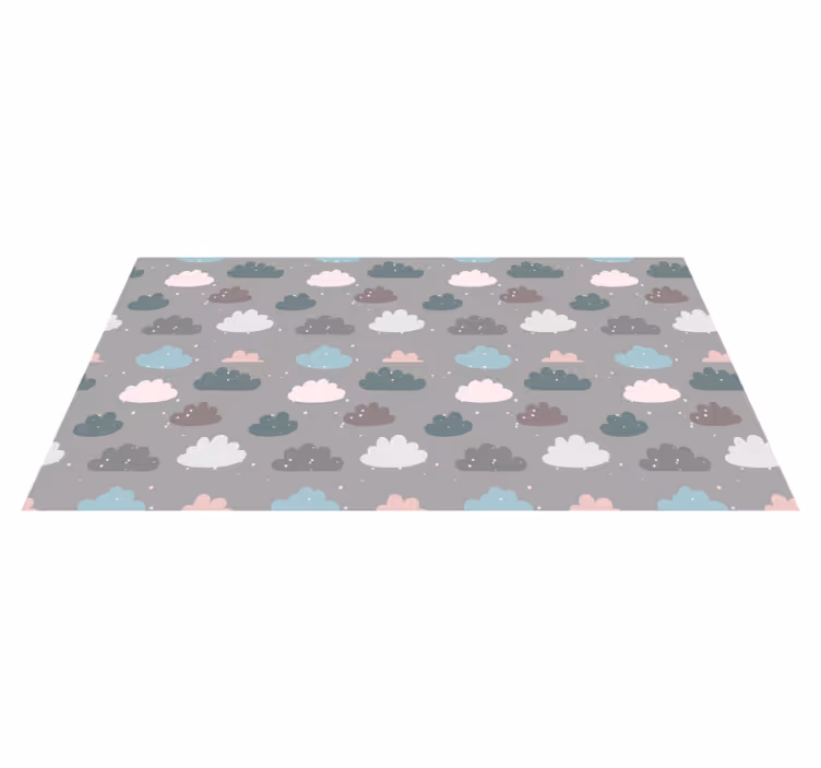 Alfombra vinílica infantil nubes estampadas - TenVinilo