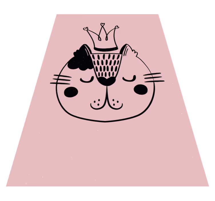 Alfombra vinílica animales ilustración de gato coronado - TenVinilo