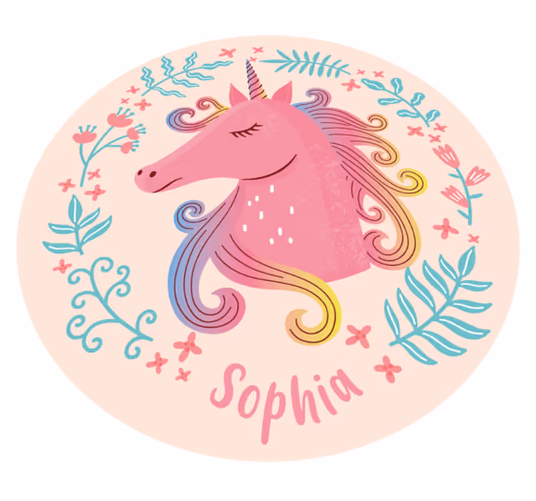 Alfombra vinílica personalizable cuento de hadas unicornio - TenVinilo