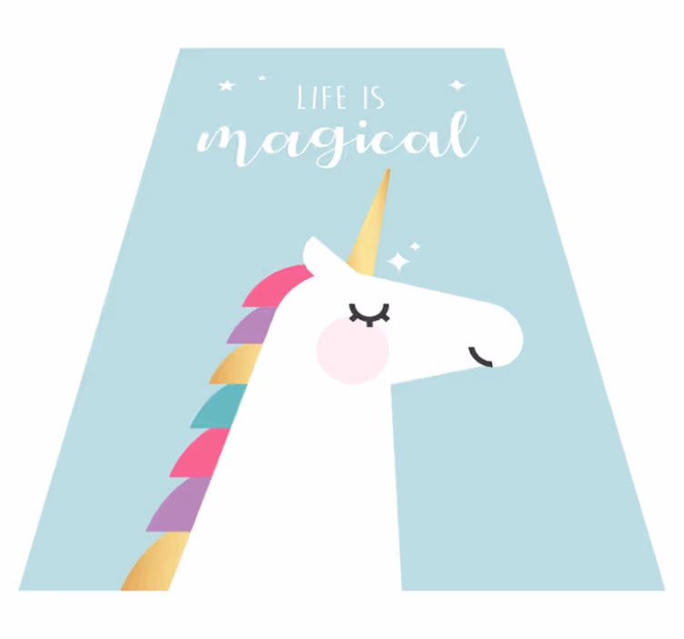 Alfombra vinílica infantil frase mágica de unicornio - TenVinilo