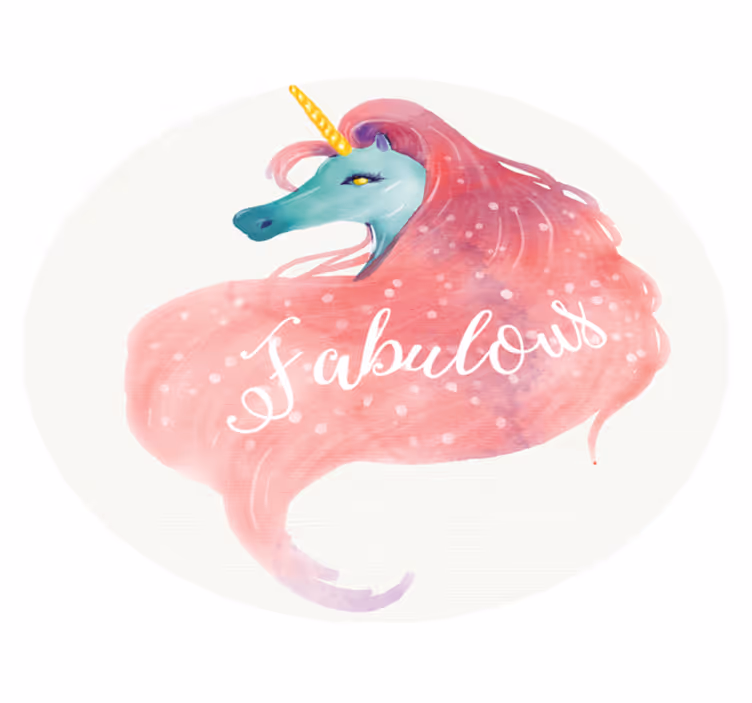 Alfombra vinílica acuarela unicornio nombre - TenVinilo
