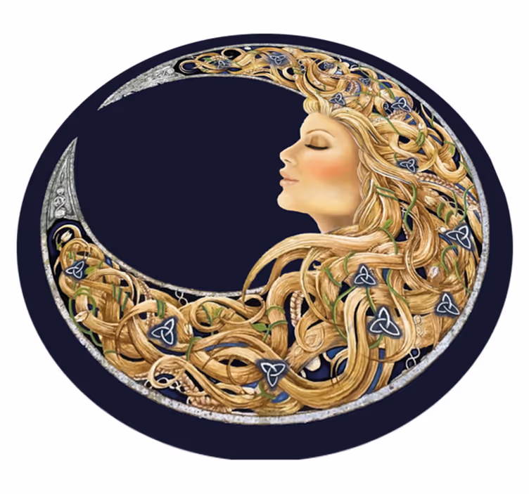 Alfombra vinílica dormitorio mujer luna - TenVinilo