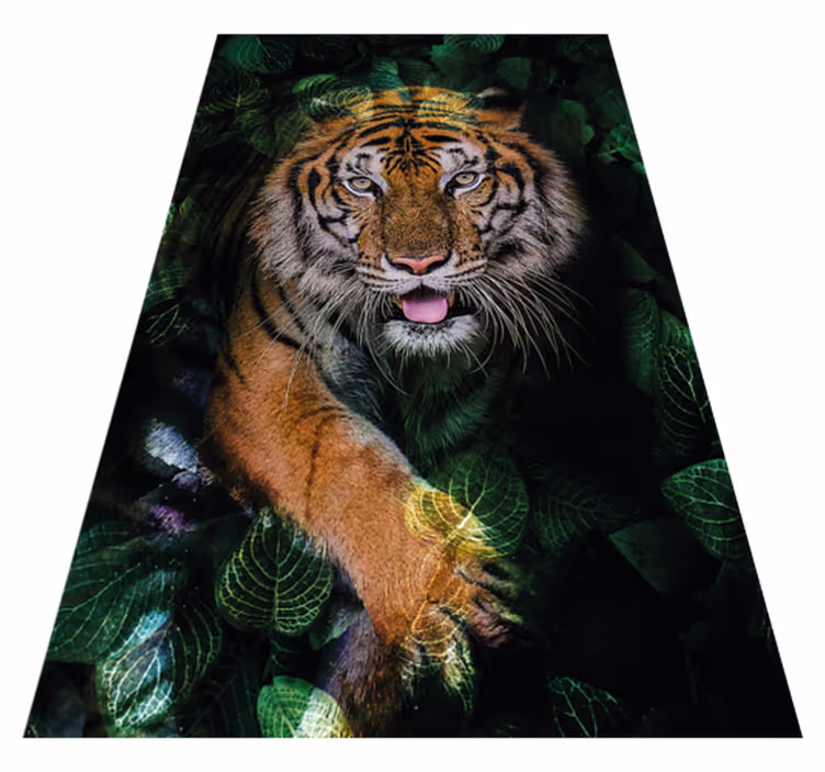 Alfombra vinílica animales retrato de tigre - TenVinilo