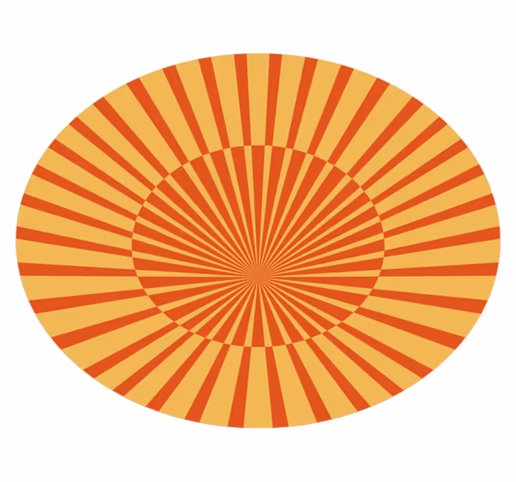 Alfombra vinílica rayas patrón circular de rayos de sol - TenVinilo
