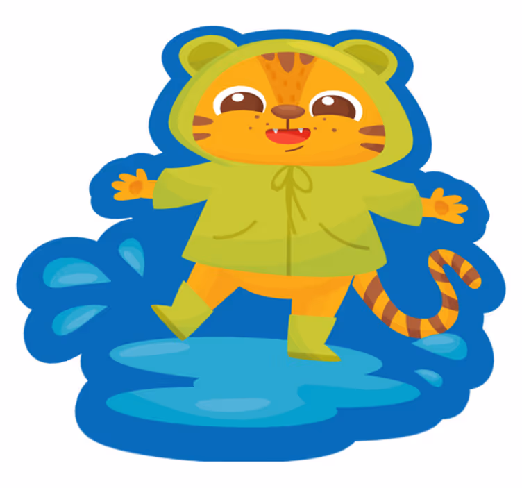 Alfombra vinílica infantil tigre de dibujos animados - TenVinilo