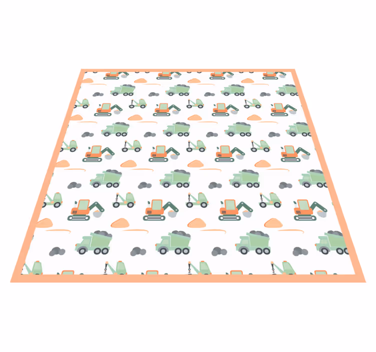 Alfombra de vinilo infantil autos construcción - TenVinilo