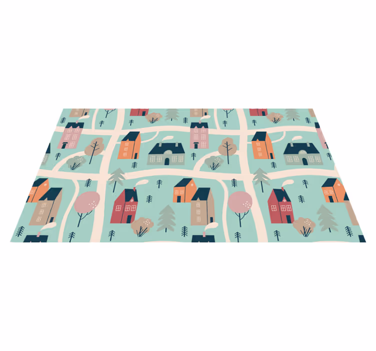Alfombra carretera mapa para niños - TenVinilo