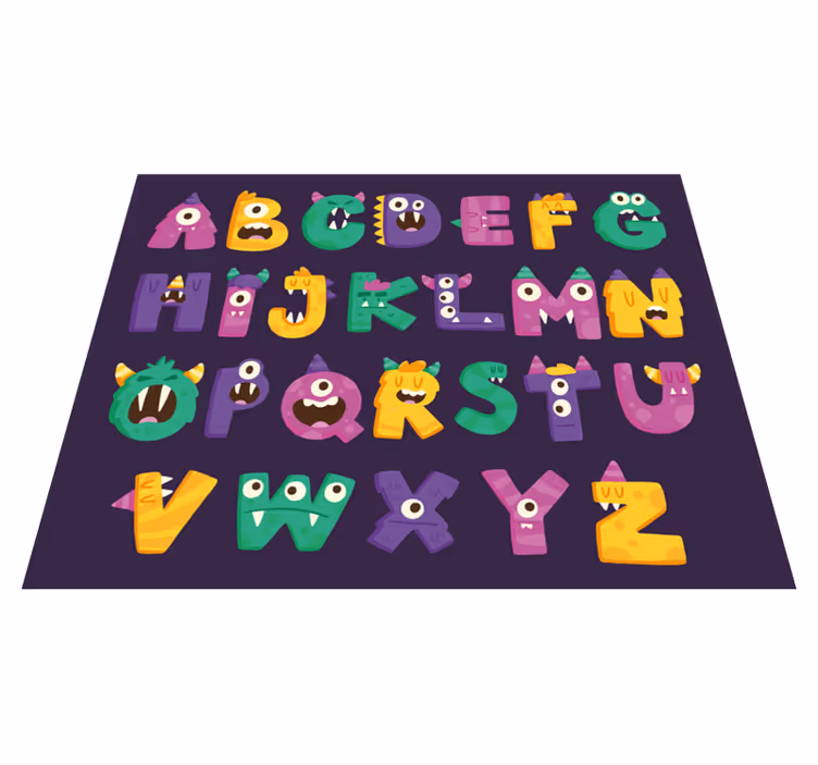 Alfombra vinílica con alfabeto de monstruos - TenVinilo