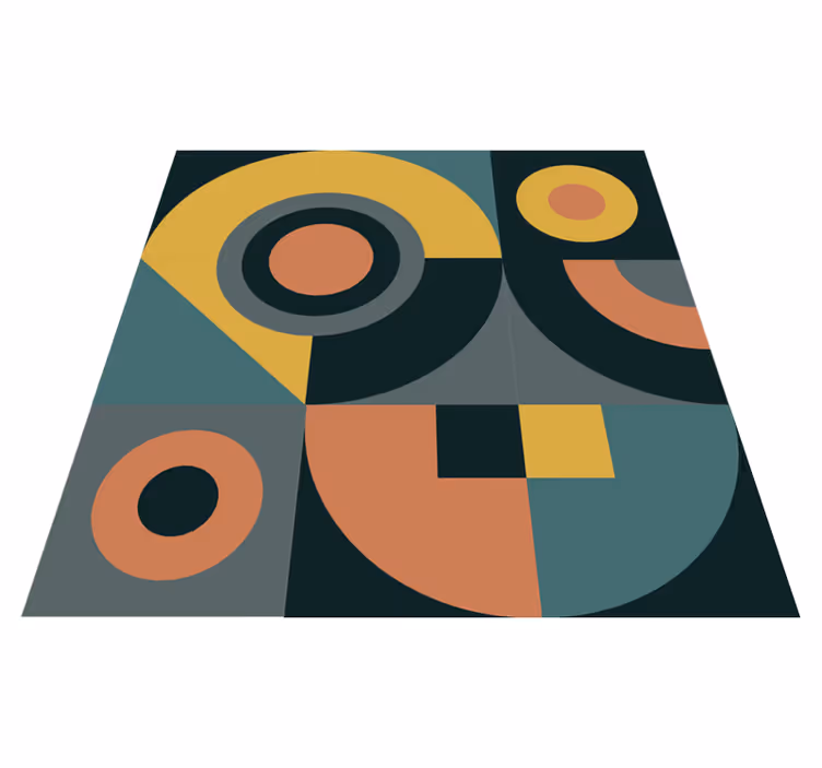 Alfombra vinílica geométrica composición de formas - TenVinilo