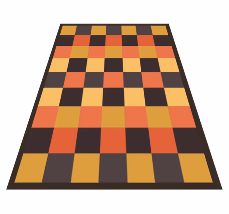 Alfombra vinílica geométrica tablero de ajedrez geométrico - TenVinilo