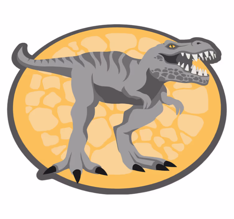 Alfombra vinílica infantil diseño circular de dinosaurio - TenVinilo
