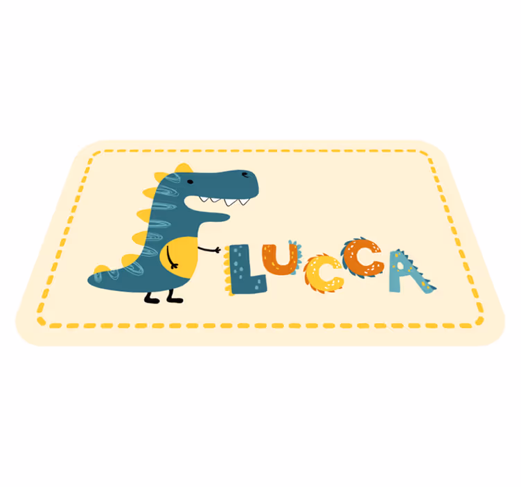 Alfombra vinílica personalizable dinosaurio juguetón - TenVinilo