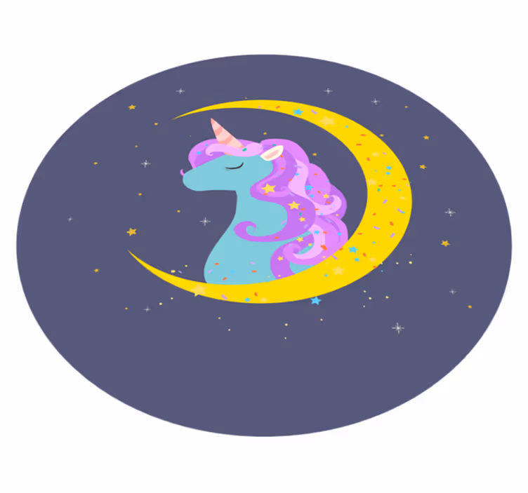 Alfombra vinílica infantil imaginería de unicornio - TenVinilo