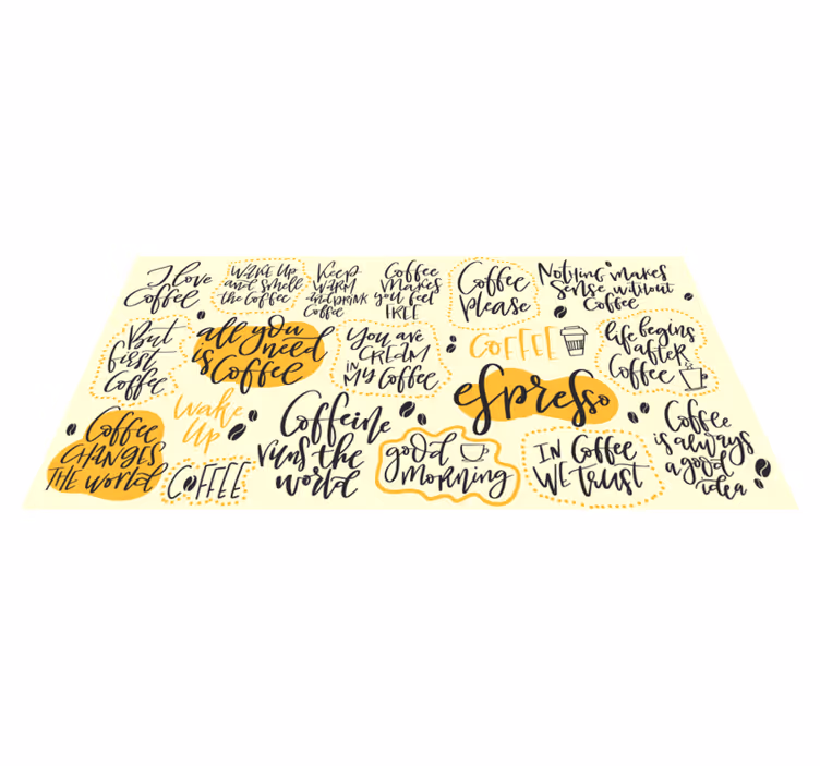 Alfombra vinílica frase cafe expreso de amor - TenVinilo