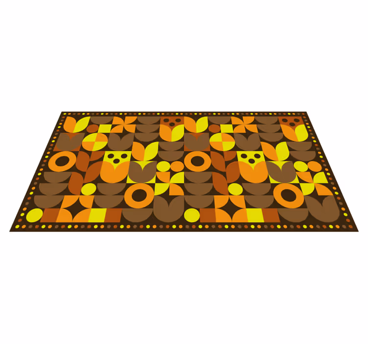 Alfombra vinílica hidráulica diseño de azulejos retro - TenVinilo