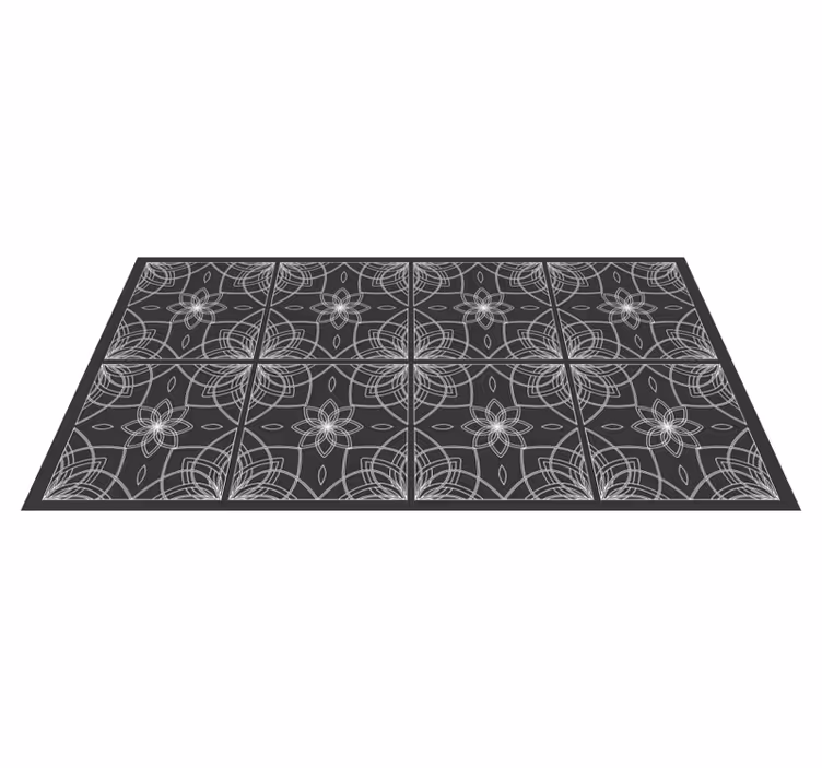 Alfombra vinílica flores contorno floral - TenVinilo