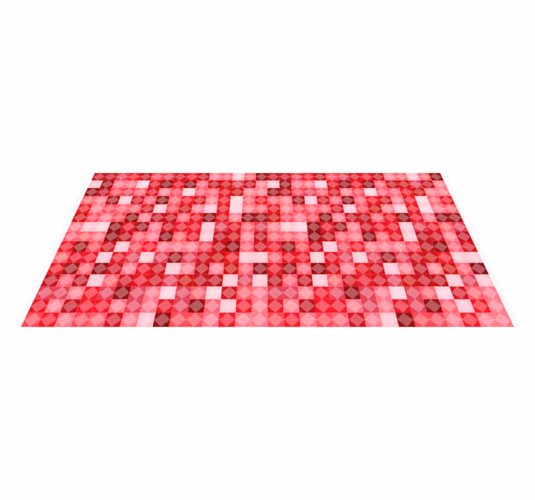 Alfombra vinílica geométrica patrón geométrico rojo - TenVinilo
