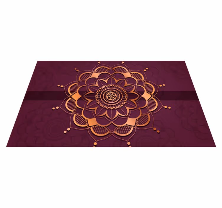 Alfombra vinílica mandala adorno de piso mandala - TenVinilo