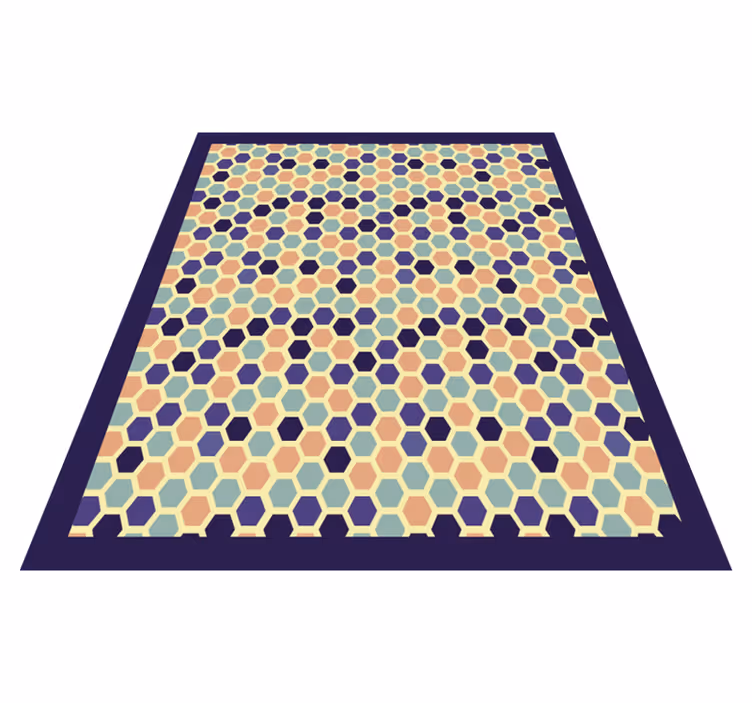 Alfombra vinílica geométrica mosaico hexagonal - TenVinilo