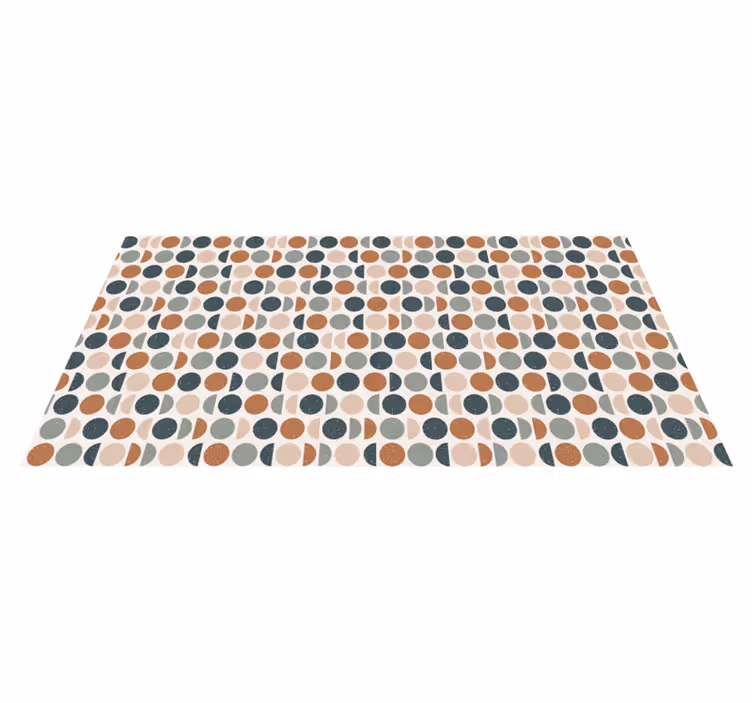 Alfombra vinilo salón geométrica patrón de semicírculos - TenVinilo