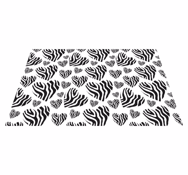 Alfombra vinílica animal print Corazón estampado animal cebra - TenVinilo