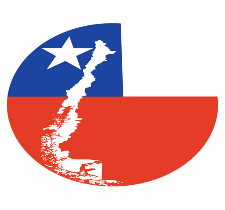 Alfombra vinílica bandera Chile con mapa - TenVinilo
