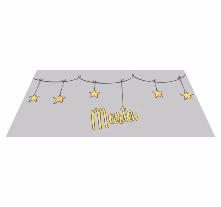 Alfombra vinílica infantil estrellas con nombre - TenVinilo