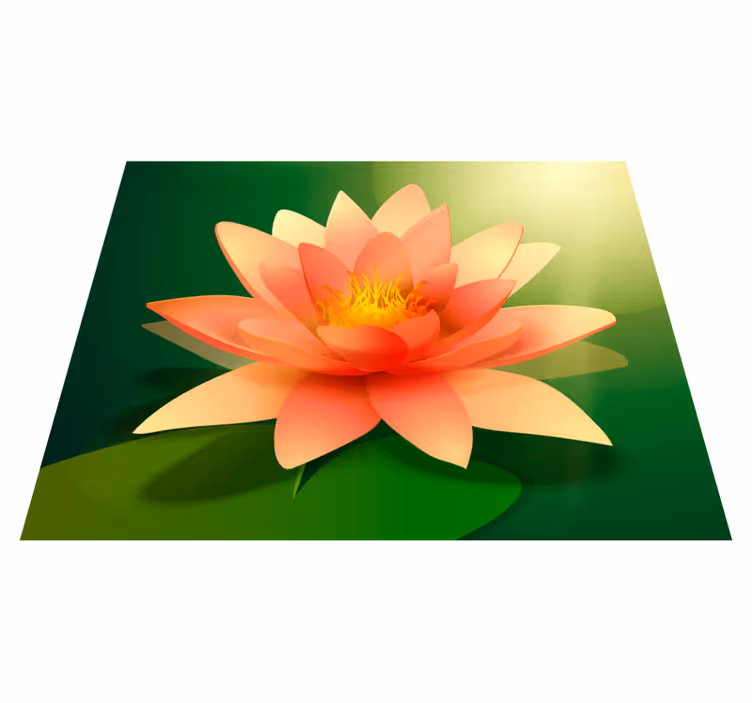 Alfombra vinílica flor loto con sombra - TenVinilo