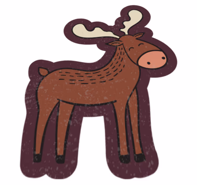 Alfombra vinílica animales alce de dibujos animados - TenVinilo