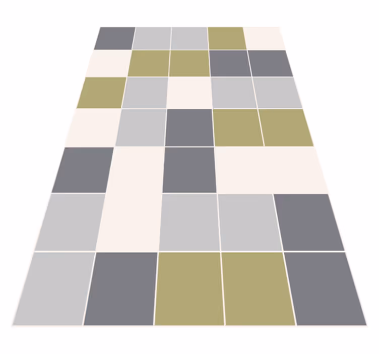 Alfombra vinílica hidráulica diseño de azulejos geométricos - TenVinilo