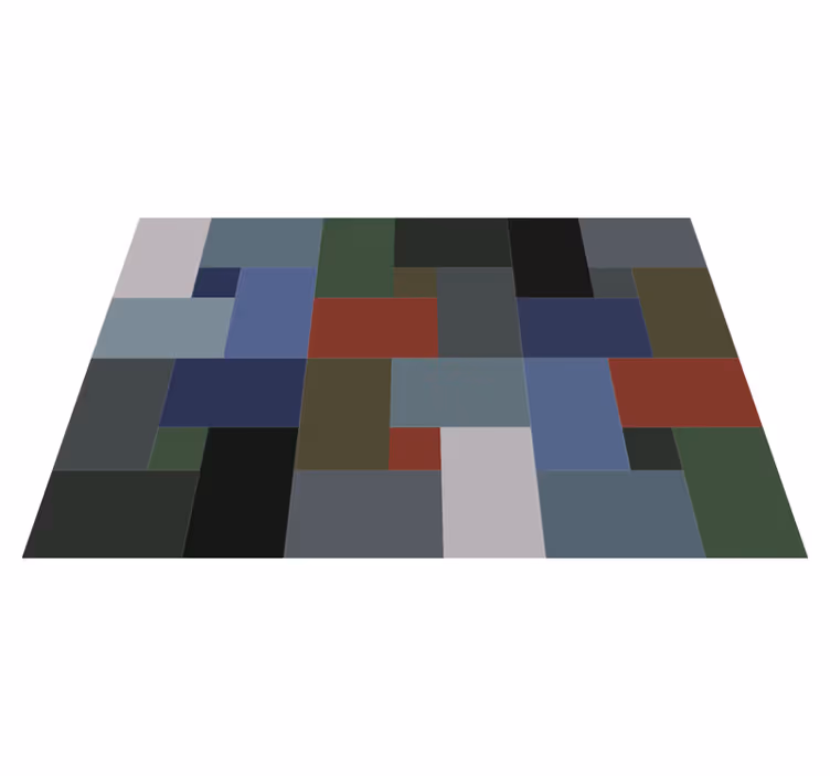 Alfombra vinílica geométrica bloques geométricos - TenVinilo