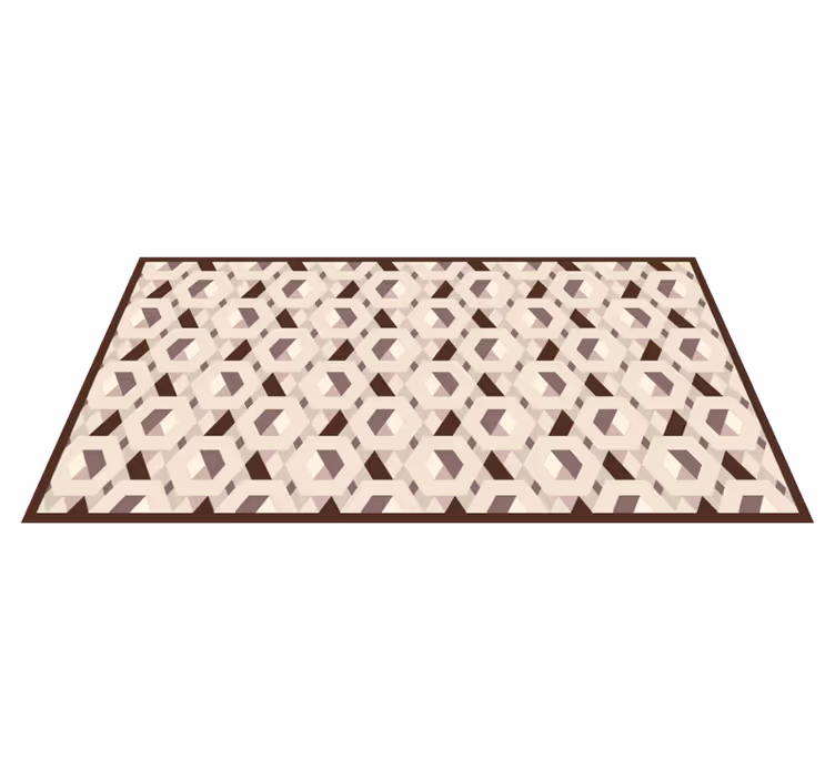 Alfombra de vinilo geométrica Hexágonos beige - TenVinilo