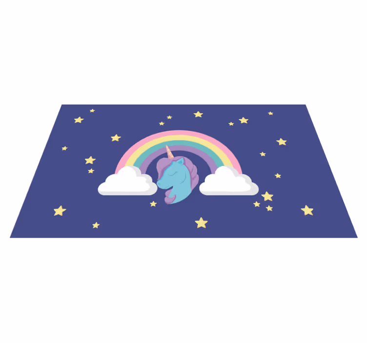 Aflombra vinílica animales Anime arcoiris unicornio - TenVinilo