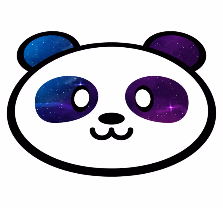 Alfombra vinílica infantil cara de panda galáctico - TenVinilo