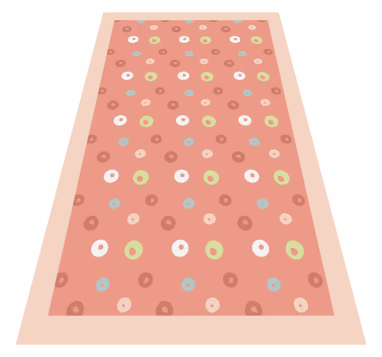 Alfombra vinílica geométrica lunares rosas - TenVinilo
