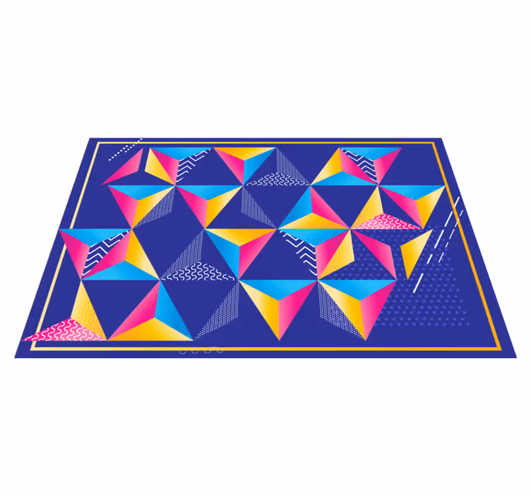 Alfombra vinílica geométrica formas coloridas y vibrantes - TenVinilo