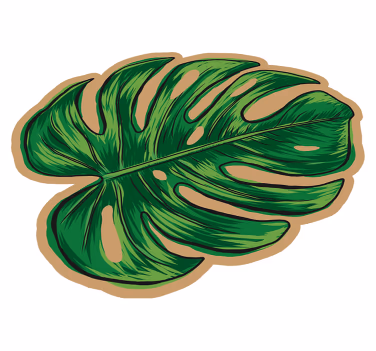 Alfombra floral monstera deja forma - TenVinilo