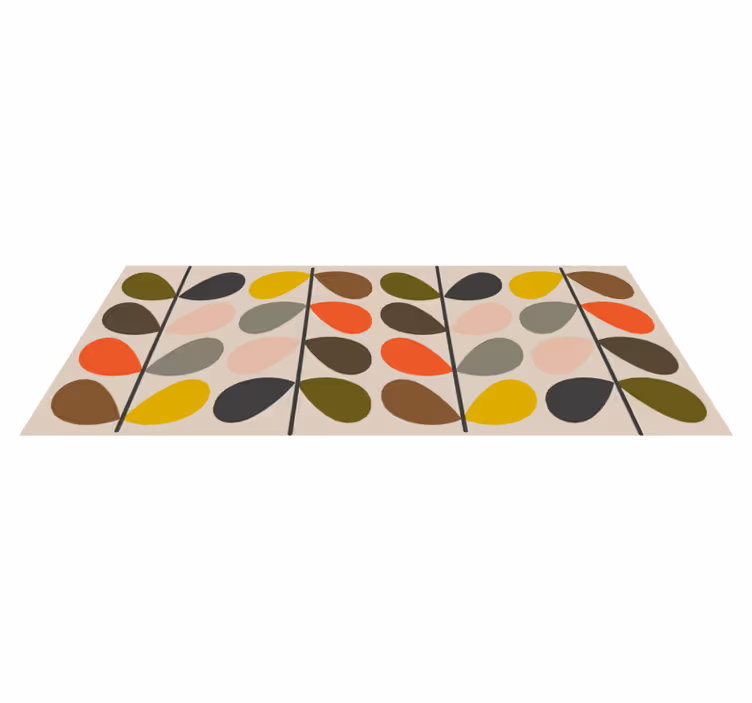 Alfombra vinílica geométrica patrones de orbes coloridos - TenVinilo