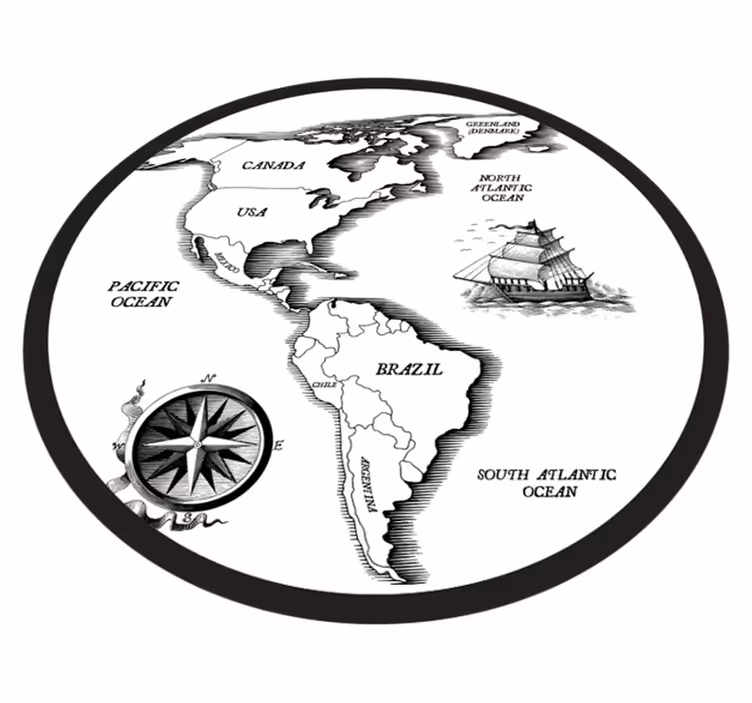 Alfombra vinílica mapamundi elegancia cartográfica - TenVinilo