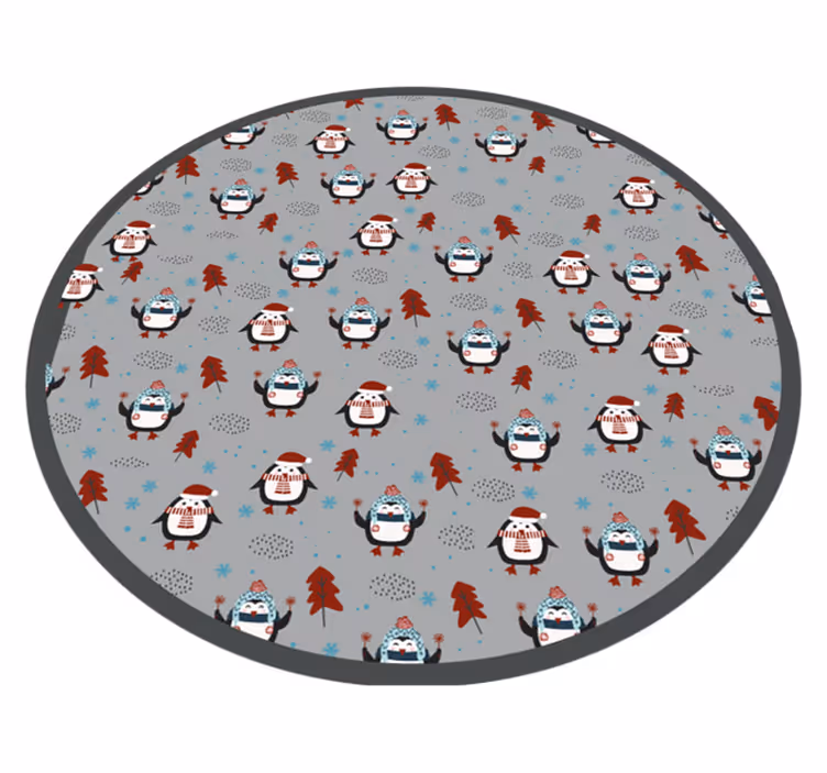 Alfombra vinílica navidad motivo festivo del pingüino - TenVinilo