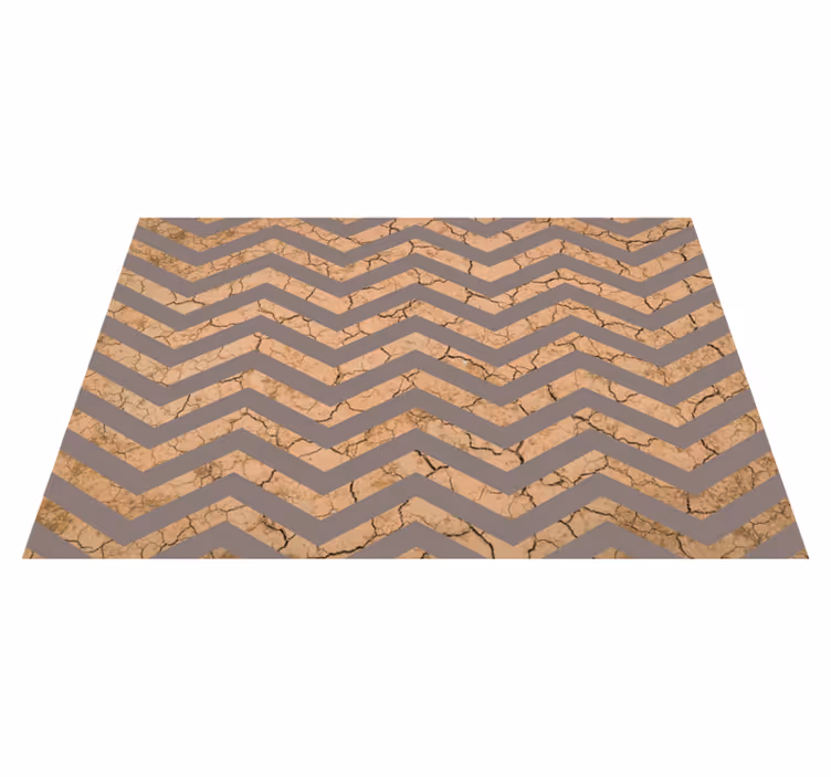Alfombra vinílica nórdica Barro marrón en zigzag - TenVinilo