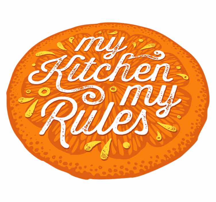 Alfombra vinílica frase mis reglas de cocina - TenVinilo