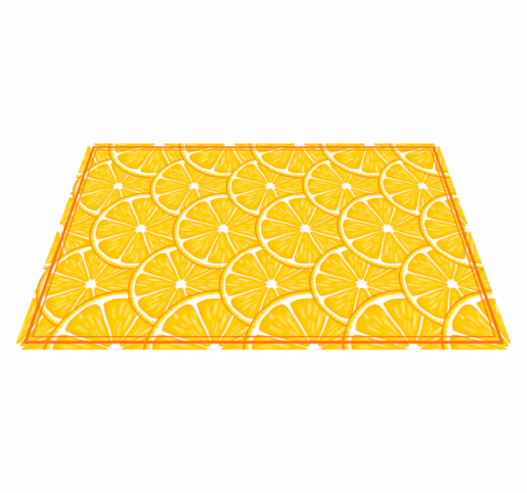 Alfombra vinílica cocina rodajas de cítricos amarillos - TenVinilo