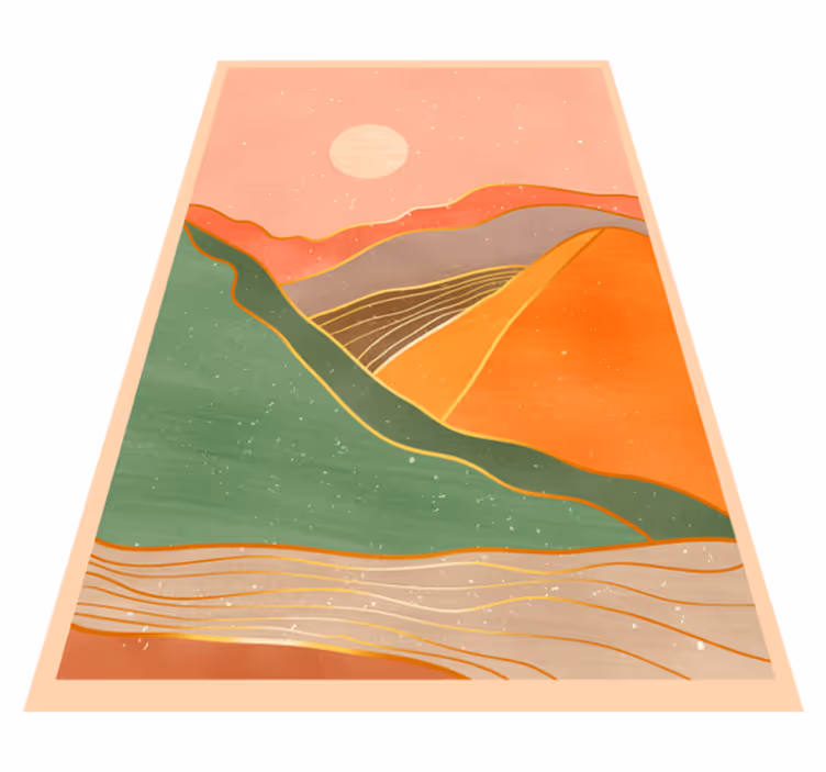 Alfombra vinílica nórdica Colorido paisaje pastel - TenVinilo