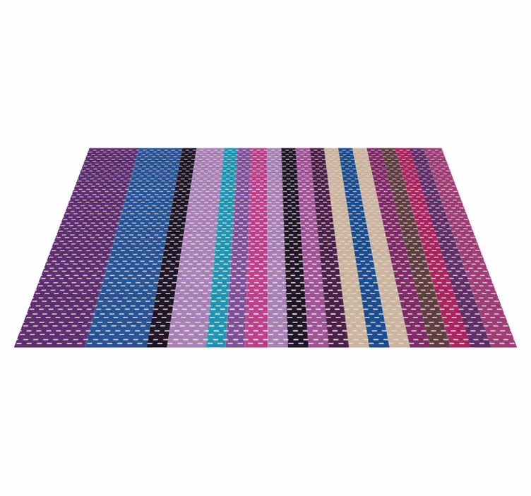 Alfombra vinílica dormitorio líneas de colores rayadas - TenVinilo