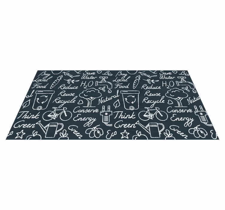 Alfombra de vinilo para cocina mensajes ecológicos - TenVinilo