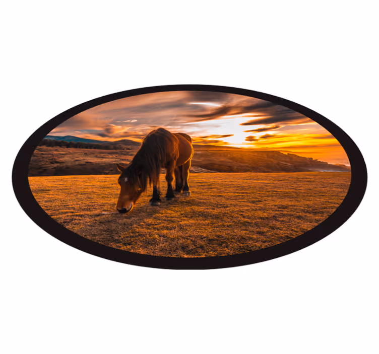 Aflombra vinílica animales Caballo al atardecer - TenVinilo