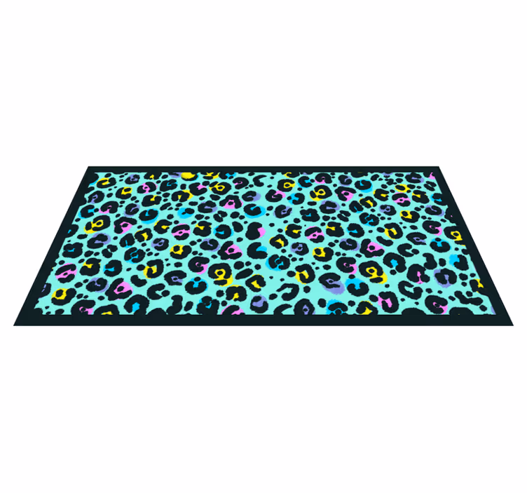 Alfombra vinílica animal print Leopardo arcoiris - TenVinilo